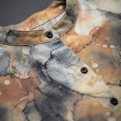 Marble Print Button-Down Tunic