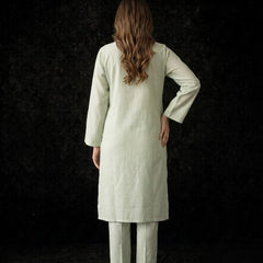 Sage Green Kurta with Geometric Floral