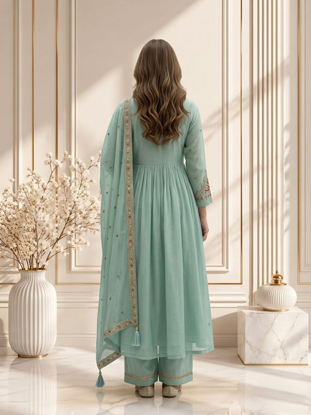 Mint Green Embroidered Anarkali Suit