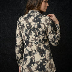 Abstract Floral Print Button-Down shirt