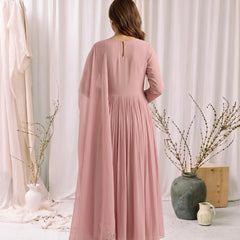 Dusty Pink Embroidered Anarkali Suit