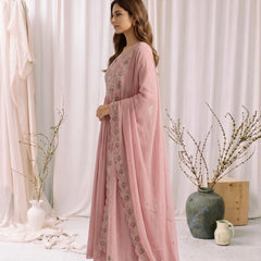 Dusty Pink Embroidered Anarkali Suit