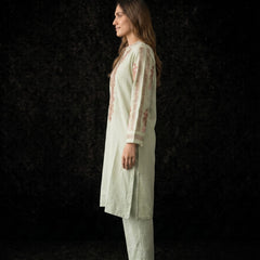 Sage Green Kurta with Geometric Floral