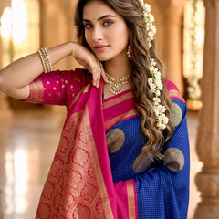The Royal Sapphire & Rani Pink Banarasi Saree