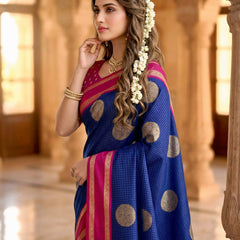 The Royal Sapphire & Rani Pink Banarasi Saree