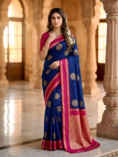 The Royal Sapphire & Rani Pink Banarasi Saree