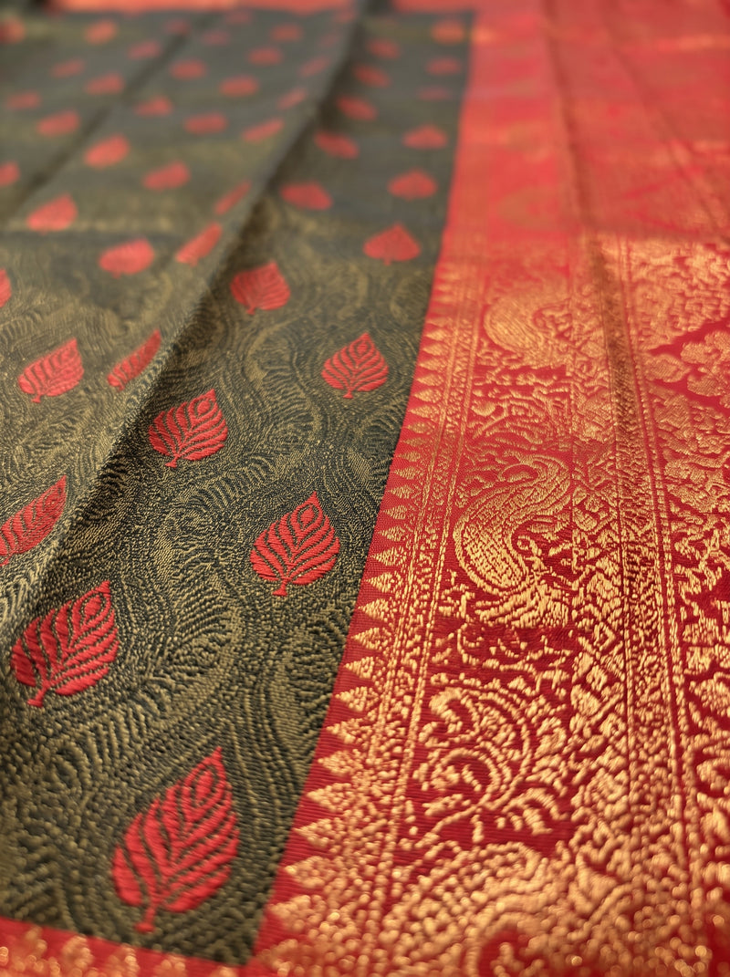 Green And Red Art Silk Premium And Fancy Design Saree With Blouse For Women