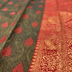 Green And Red Art Silk Premium And Fancy Design Saree With Blouse For Women