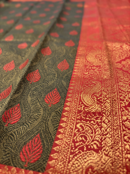 Green And Red Art Silk Premium And Fancy Design Saree With Blouse For Women