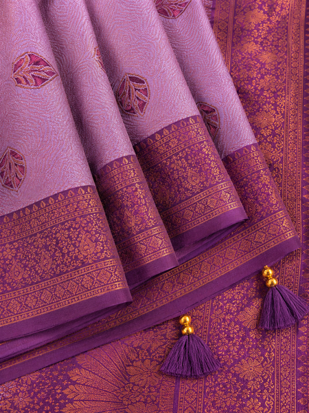 Purple Art Silk Premium And Fancy Design Saree With Blouse For Women