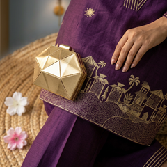 Heritage Elegance: Deep Purple Embroidered Kurta Co-ord Set with Tassels
