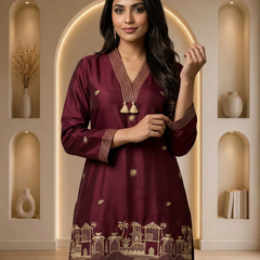 Royal Crimson Village Co-ord Set