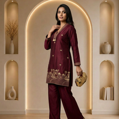 Royal Crimson Village Co-ord Set