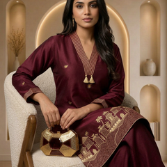 Royal Crimson Village Co-ord Set
